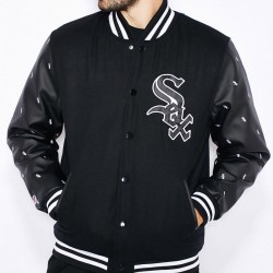 Men's White Sox Letterman Varsity Jacket Men's White Sox Letterman Varsity Jacket
