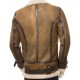 Mens Aviator Sheepskin Leather Faux Shearling Brown Jacket