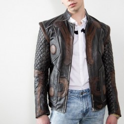 Mens 2 In 1 Thor Vintage Moto Quilted Leather Jacket Mens 2 In 1 Thor Vintage Moto Quilted Leather Jacket