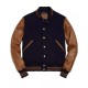 Mens Blue Varsity Jacket front view varsity jacket