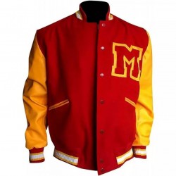 Mens Michael Jackson Thriller M Logo Varsity Letterman Jacket