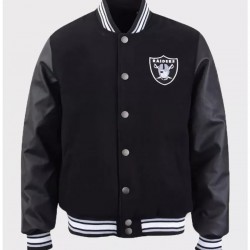 Mens Raiders Black Varsity Jacket
