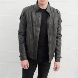 Mens Transformers Black Armor Leather Costume Jacket Mens Transformers Black Armor Leather Costume Jacket