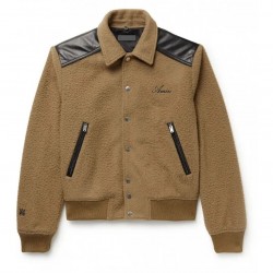Mens Wool-Blend Bomber Jacket
