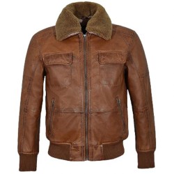 Men’s AIR Force Brown Fur Bomber Jacket Men’s AIR Force Brown Fur Bomber Jacket