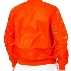 Men’s Bomber Panelled Orange Satin Jacket Men’s Bomber Panelled Orange Satin Jacket