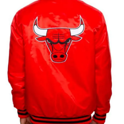 Men’s Chicago Bulls Red Satin Jacket Men’s Chicago Bulls Red Satin Jacket