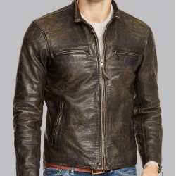 Men’s Dark Brown Distressed Leather Motorcycle Jacket Men’s Dark Brown Distressed Leather Motorcycle Jacket
