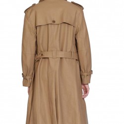 Men’s Double Breasted Light Brown Belted Leather Coat Men’s Double Breasted Light Brown Belted Leather Coat
