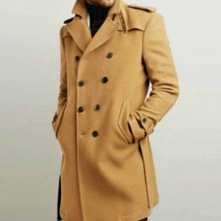 Men’s Double Breasted Red Belted Coat Men’s Double Breasted Red Belted Coat