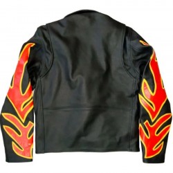 Men’s Fire Flames Motorcycle Leather Jacket Men’s Fire Flames Motorcycle Leather Jacket