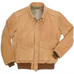 Men’s Gentleman Pilot A-2 Flight Brown Suede Jacket