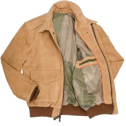 Men’s Gentleman Pilot A-2 Flight Brown Suede Jacket