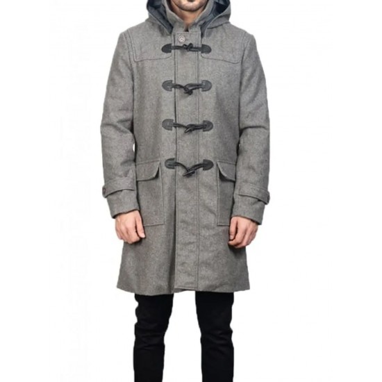 Men’s Grey Duffle Wool Coat Men’s Grey Duffle Wool Coat
