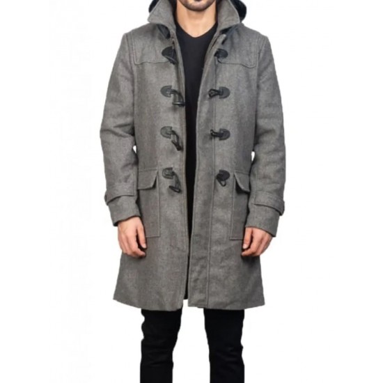 Men’s Grey Duffle Wool Coat Men’s Grey Duffle Wool Coat