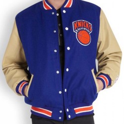 Men’s New York Knicks Blue Letterman Jacket Men’s New York Knicks Blue Letterman Jacket