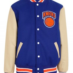 Men’s New York Knicks Blue Letterman Jacket Men’s New York Knicks Blue Letterman Jacket