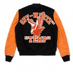 Men’s Off-White Eagle Temp Wool Varsity Jacket Men’s Off-White Eagle Temp Wool Varsity Jacket