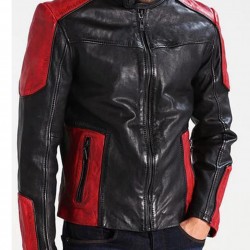 Men’s Red and Black New Fashion Biker Jacket Men’s Red and Black New Fashion Biker Jacket