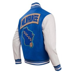 Milwaukee Bucks 2023/24 City Edition Royal Varsity Jacket Milwaukee Bucks 2023/24 City Edition Royal Varsity Jacket