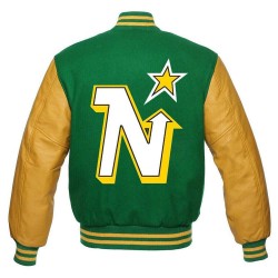 Minnesota North Stars Green and Gold Varsity Jacket Minnesota North Stars Green and Gold Varsity Jacket