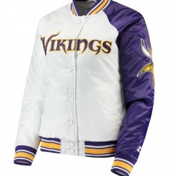 Minnesota Vikings Starter Satin White and Purple Jacket Minnesota Vikings Starter Satin White and Purple Jacket