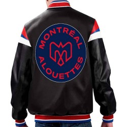 Montreal Alouettes Black Varsity Full-Zip Leather Jacket Montreal Alouettes Black Varsity Full-Zip Leather Jacket
