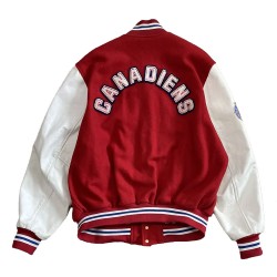 Montreal Canadiens 1993 Red and White Varsity Jacket Montreal Canadiens 1993 Red and White Varsity Jacket