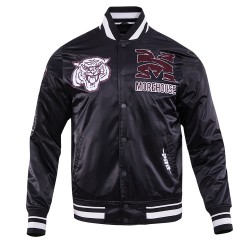 Morehouse College Classic Rib Black Satin Jacket