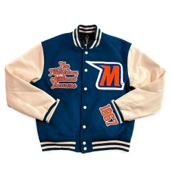 Morgan State University Blue and Beige Varsity Jacket Morgan State University Blue and Beige Varsity Jacket