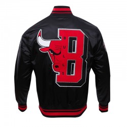 Black Chicago Bulls Satin Jacket Black Chicago Bulls Satin Jacket