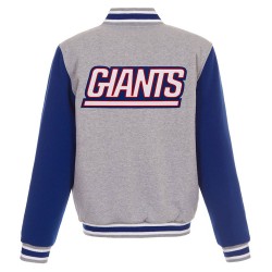 NY Giants Royal/Gray Varsity Wool Jacket