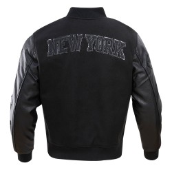 Ny Knicks Black Triple Varsity Jacket Ny Knicks Black Triple Varsity Jacket