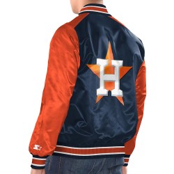 Navy/Orange Houston Astros Renegade Varsity Satin Jacket Navy/Orange Houston Astros Renegade Varsity Satin Jacket