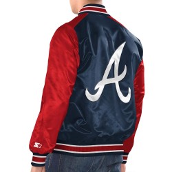 Navy/Red Atlanta Braves Renegade Varsity Satin Jacket