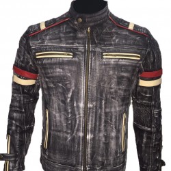 New Men's Vintage Biker Retro Motorcycle Cafe Racer Distressed Leather Jacket New Men's Vintage Biker Retro Motorcycle Cafe Racer Distressed Leather Jacket