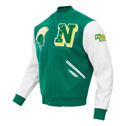 Norfolk State Spartans Varsity Green and White Jacket Norfolk State Spartans Varsity Green and White Jacket