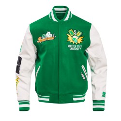 Norfolk State University Classic Rib Green Varsity Jacket Norfolk State University Classic Rib Green Varsity Jacket