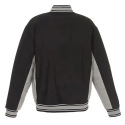 Oakland Athletics Accent Black and Gray Varsity Wool Jacket