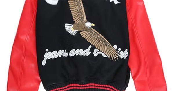 Off White Eagle Logo Varsity Jacket