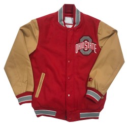 Ohio State Buckeyes Red and Brown Varsity Jacket