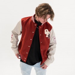 One Piece Red Varsity Jacket One Piece Red Varsity Jacket
