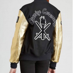 Opening Ceremony Beyonce Letterman Black and Golden Jacket Opening Ceremony Beyonce Letterman Black and Golden Jacket