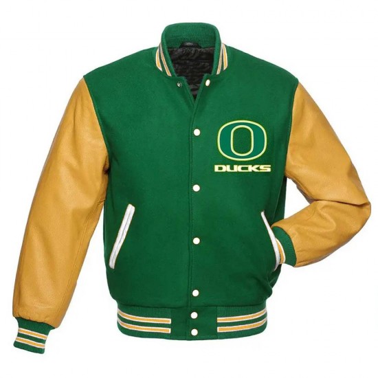 Oregon Ducks Green and Yellow Varsity Jacket