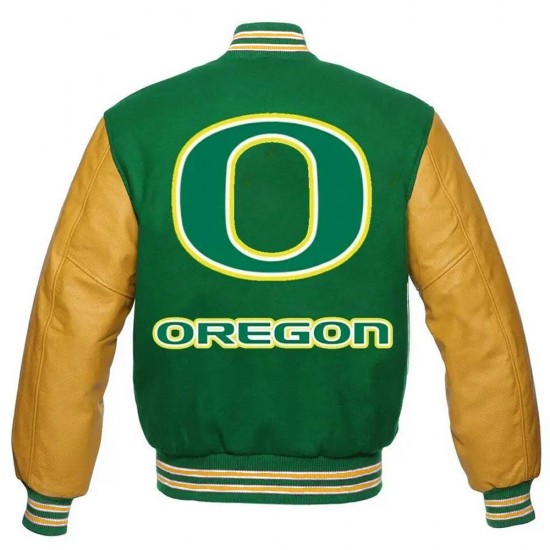 Oregon Ducks Green and Yellow Varsity Jacket