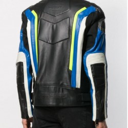 Panelled Color Biker Jacket For Men