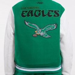 Philadelphia Eagles Retro Classic Green Wool Varsity Jacket