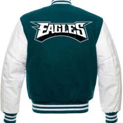 Philadelphia Eagles Varsity Green and White Jacket Philadelphia Eagles Varsity Green and White Jacket