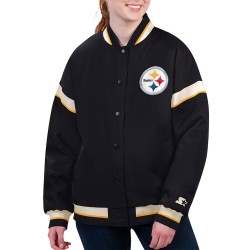 Pittsburgh Steelers Tournament Black Varsity Jacket Pittsburgh Steelers Tournament Black Varsity Jacket