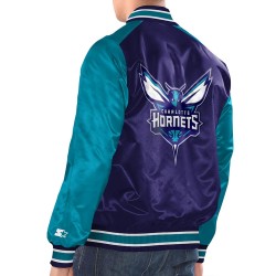 Purple/Teal Charlotte Hornets Renegade Varsity Satin Jacket Purple/Teal Charlotte Hornets Renegade Varsity Satin Jacket